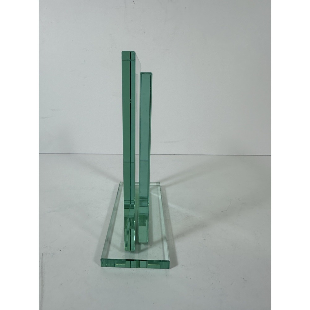 Jade Green Glass Picture Frame 3.5 X 5 Photo Free Standing Table Top Modern - Picture 2 of 7